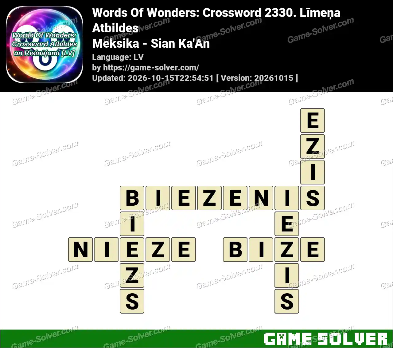 Words Of Wonders: Crossword 2330. Līmeņa Atbildes – Meksika – Sian Ka’An